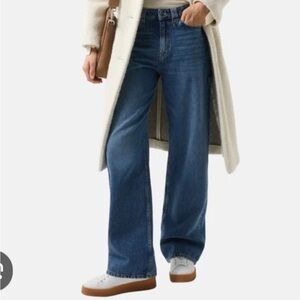 Bogner Wide Leg High Rise Blue Jeans Women 32 Dark Denim